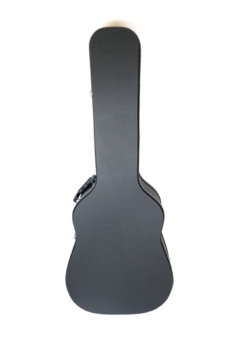 Mike Music Mike Music 41" Acoustic Dreadnought Guitar Hardshell Carrying Case Microgroove Flat Guitar Case (40/41 inch guitar leather case, Black)  - Image 3