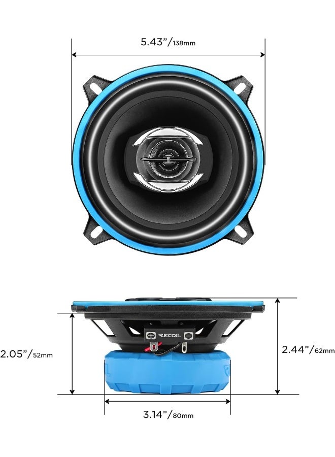 RECOIL نظام مكبرات الصوت التعاونية RECOIL RCX525 Echo Series مقاس 5.25 بوصة للسيارات - Image 5