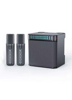 Karaoke Speaker Machine with 2 Wireless Microphones Portable Bluetooth with Echo and Vocal Cut