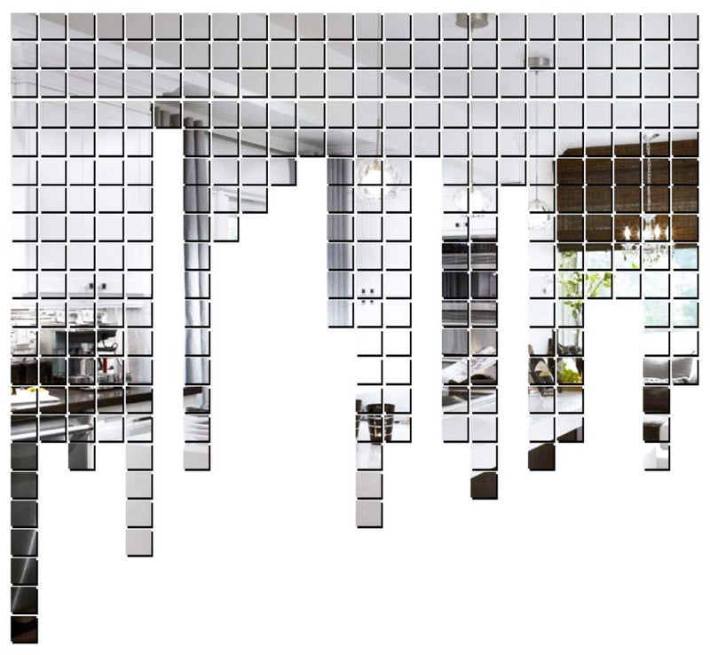 Walltech 100 Square Silver 3D Mirror Acrylic Wall Sticker - Image 1
