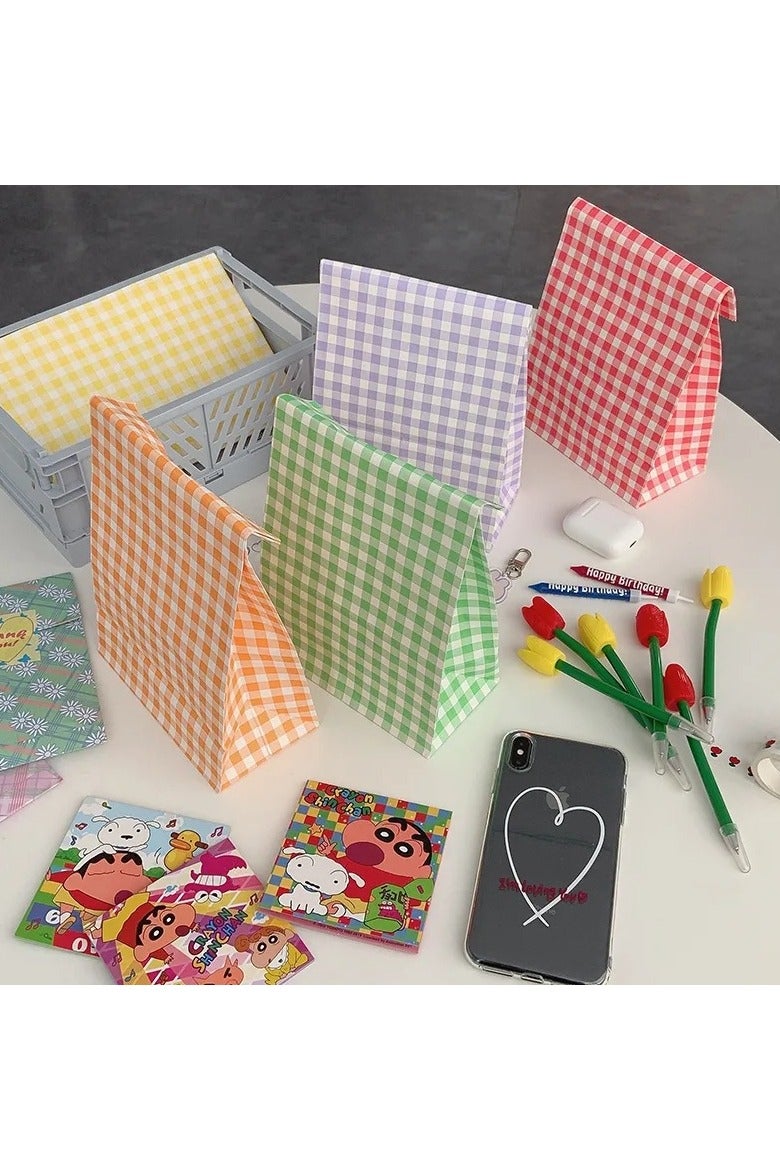بي إيان أكياس ورقية كرافت ملونة 10pcs - 16x22x8cm - أكياس تخزين الفتيات لطيفة للحلوى والهدايا والمكتب (مجموعة متعددة الألوان) - Image 1