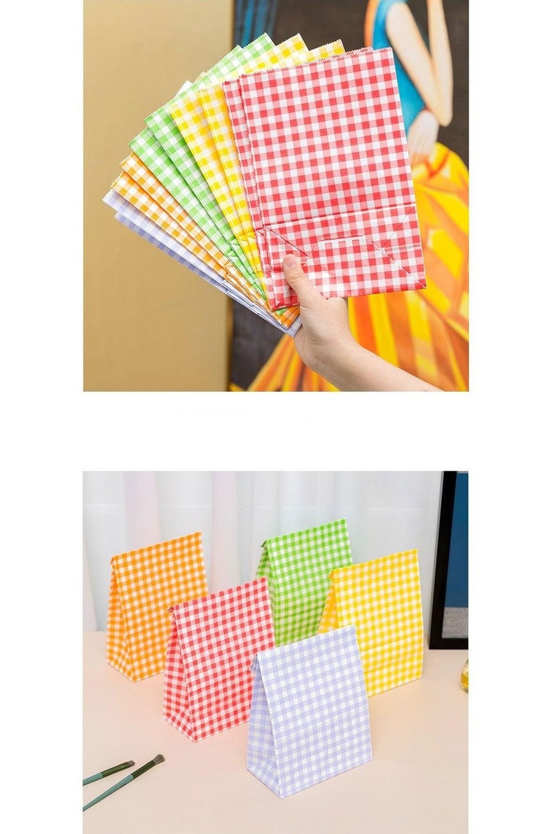 بي إيان أكياس ورقية كرافت ملونة 10pcs - 16x22x8cm - أكياس تخزين الفتيات لطيفة للحلوى والهدايا والمكتب (مجموعة متعددة الألوان) - Image 5