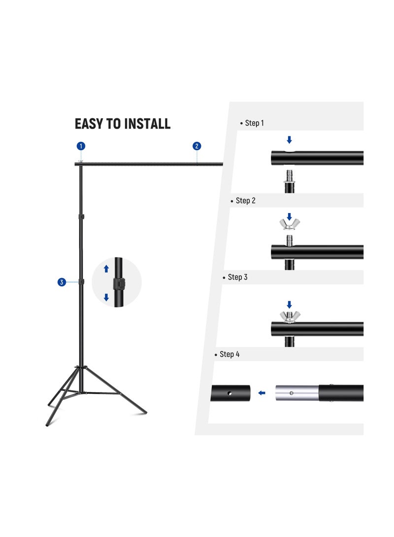 نيوير NEEWER NK-ST0203 2X3M نظام دعم الخلفية مع 2 كيس رمل و 6CLAMPS - Image 3