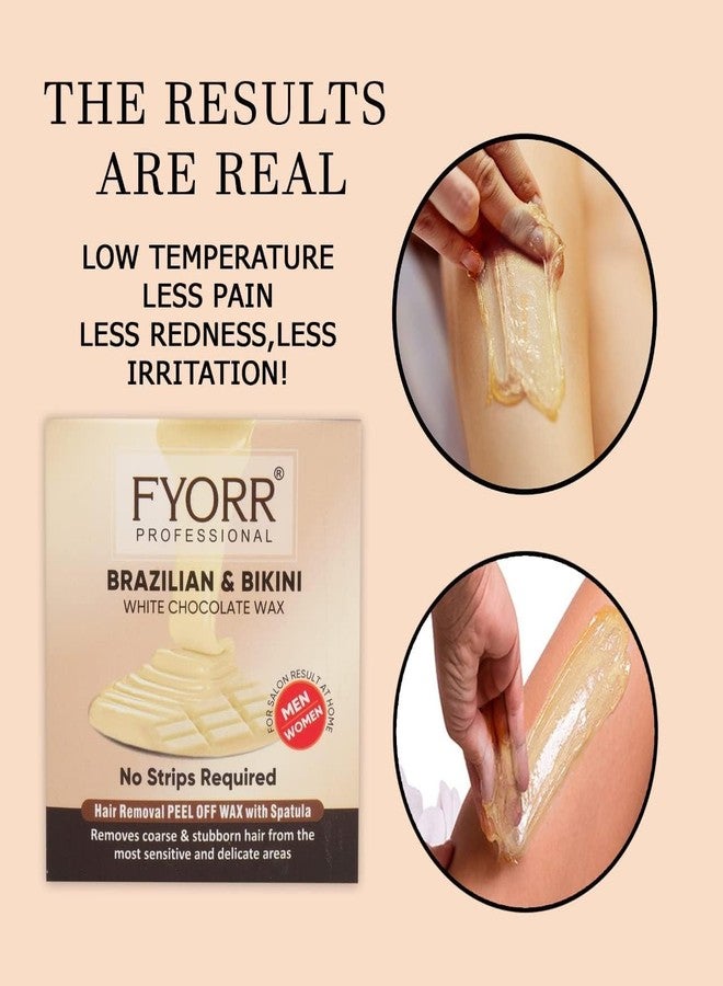 FYORR Painless Brazilian Face Body And Bikini White Chocolate Katori Wax For Eyebrow/UpperLips/Facial Hair/Bikni/Underarms/Legs/Thigs Peel Off Hair Removal Wax Sensitive Areas (80Gram X 3) - Image 4