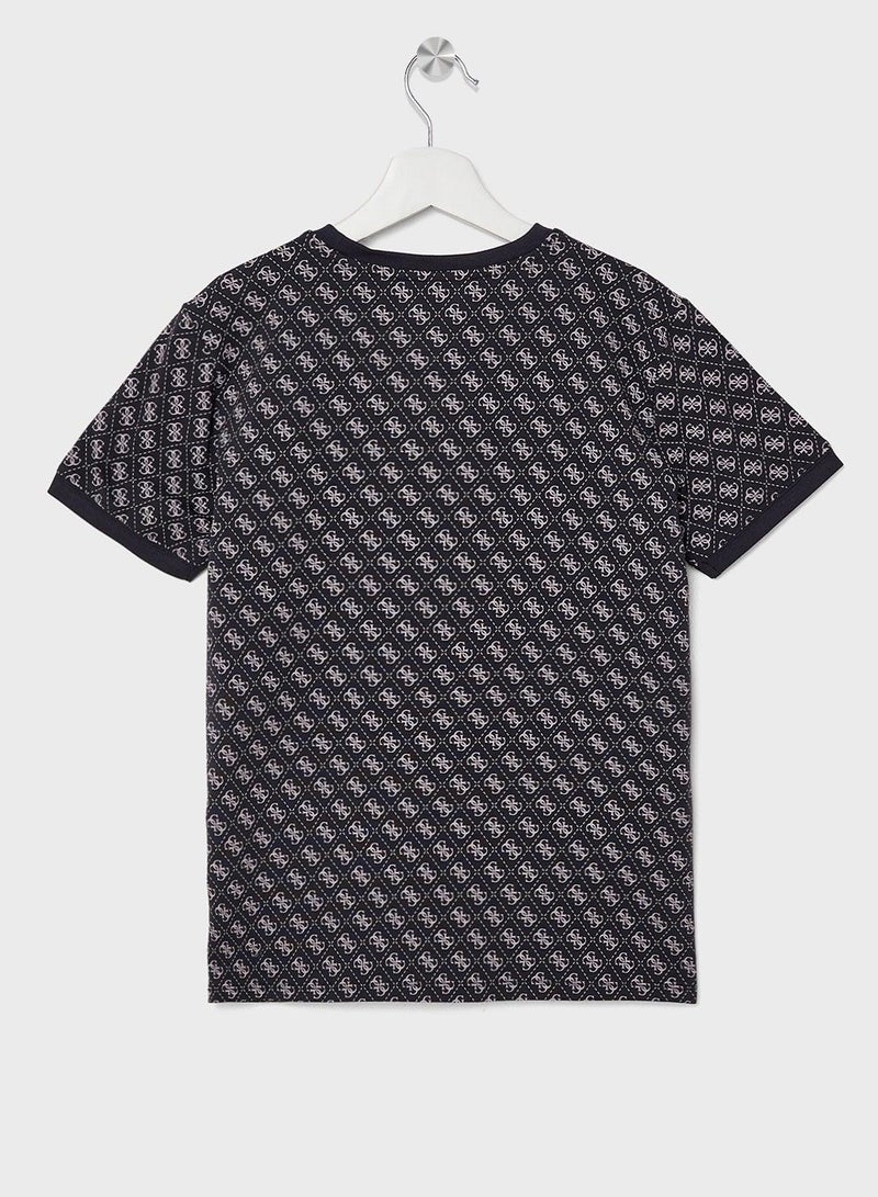 GUESS Kids All Over Print Crew Neck T-Shirt - Image 3