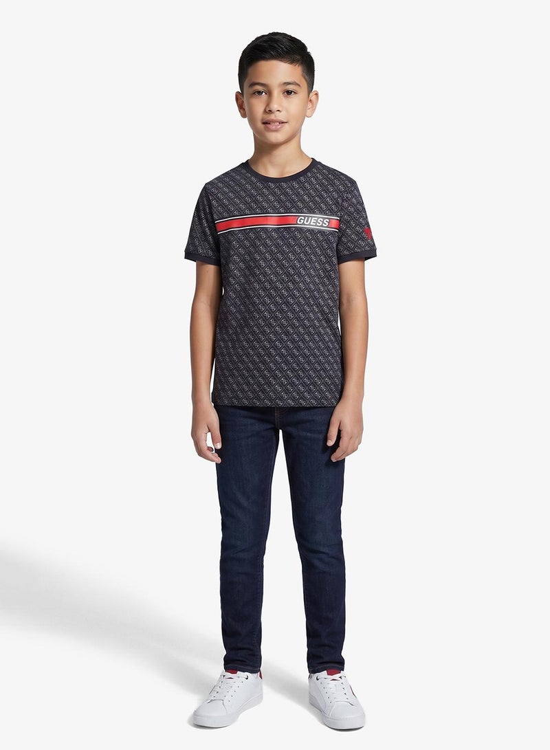 GUESS Kids All Over Print Crew Neck T-Shirt - Image 1