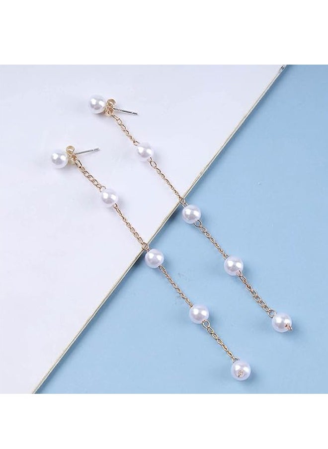 Boho Pearl Drop Dangle Earring, Long Tassel Pearl Earrings Tiny Pearl Chain Earrings, Vintage Earrings Jewelry for Women Girls (Gold) - pzsku/Z4E71065A4B712861927FZ/45/_/1695697001/f0142f08-c58a-4b83-9486-2c89e3130320