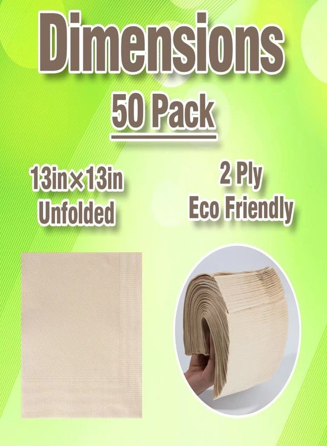 Bransio Recycled Post Consumer Napkins, Compostable Unbleached Eco Lunch Napkins, 50 PCS Disposable Dinner Napkin - Image 3