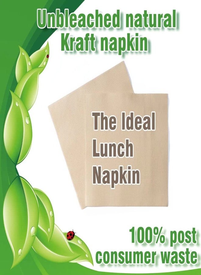 Bransio Recycled Post Consumer Napkins, Compostable Unbleached Eco Lunch Napkins, 50 PCS Disposable Dinner Napkin - Image 2