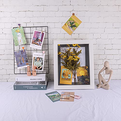 Frametory, 11x14 Shadow Box Frame - Front Opening - 2 inch Depth Display Box for Wall and Tabletop Display- Memory Box, 6 Pins Included (11x14, White) - Image 2