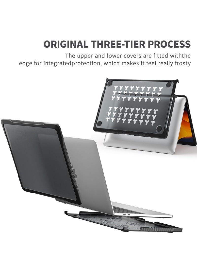 جراب صلب لجهاز MacBook Air مقاس 13.6 بوصة 2022 إصدار A2681 مع غطاء واقٍ مزدوج الطبقة شديد التحمل بشريحة M2 مع مسند قابل للطي لـ 2022 MacBook Air 13.6 مع معرف اللمس - Image 3