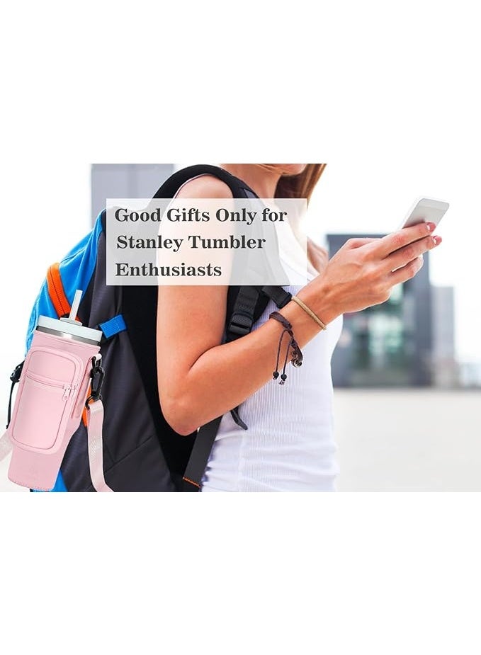 Generic Cup Holder Carrier Bag with Strap and Pouch for Stanley Quencher 30/40oz Tumbler. Cup Crossbody Holder Bag Compatible with Stanley Cup for Hiking Travelling Camping.  - Image 4