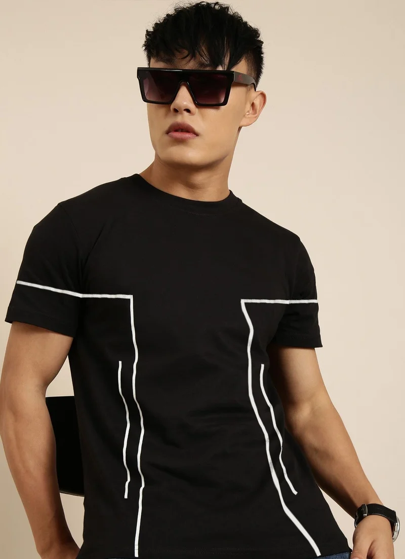 Joven Black Oversized T-Shirt for Men