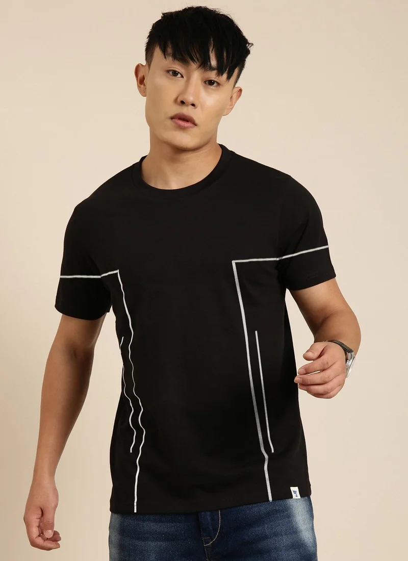 Joven Black Oversized T-Shirt for Men