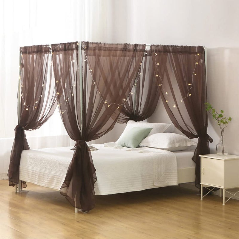 WANFASO Lace Canopy Bed Curtain Queen, Soft Romantic Bed Canopy Scarf for Girls Adults (Queen, White) - Image 2