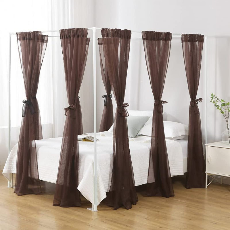 WANFASO Lace Canopy Bed Curtain Queen, Soft Romantic Bed Canopy Scarf for Girls Adults (Queen, White) - Image 4