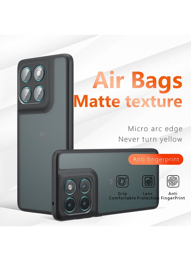 Case for Motorola Edge 60 Fusion 5G, Frosted Translucent Back Protective Slim Phone Cover, Anti-Fingerprints, Anti-Fall Drop Protection, Shockproof Case for Motorola Edge 60 Fusion 5G (Black) - Image 1