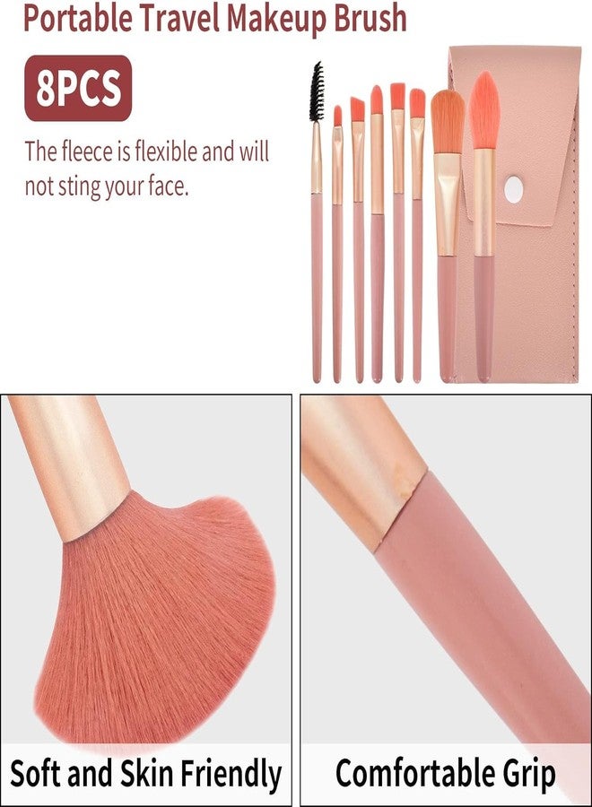 BSITFOW 8 Pcs Brush Set With Pouch, Makeup Brushes Premium Synthetic Kabuki Foundation, Concealers, Eye Shadows Professional Blush, Face Powder, Highlighter, Contour, Blending Eyeliner - Image 5