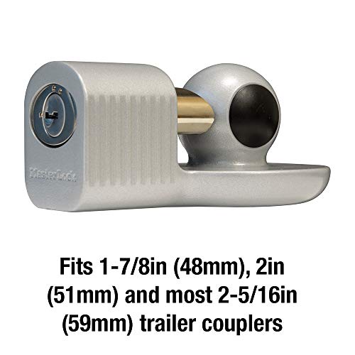 Master Lock Silver Trailer Hitch Lock, Trailer Tongue Lock for RV, Horse Trailer, or Utility Tool Trailer, 377DAT - Image 2