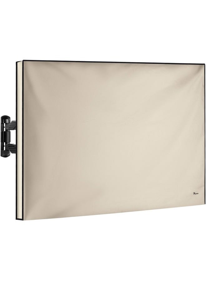 Garnetics Outdoor TV Cover 60"-65" inch - Universal Weatherproof Protector for Flat Screen TVs - Fits Most TV Mounts and Stands - Beige - Image 1