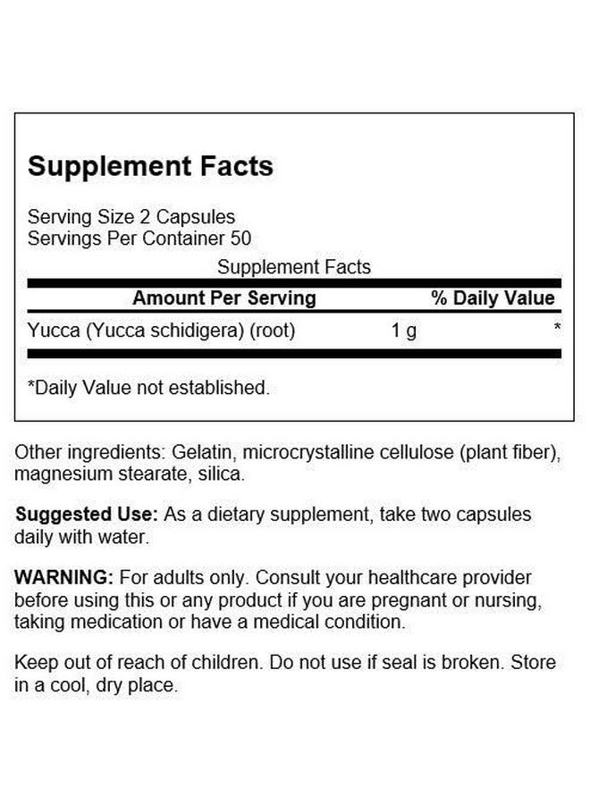 Swanson Premium Brand Full Specturm Yucca 500 Milligrams 100 Capsules - Image 2