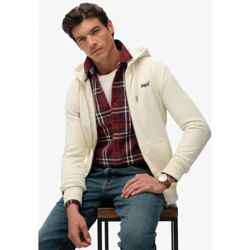 Essential Logo Half Brushed Zip Hoodie