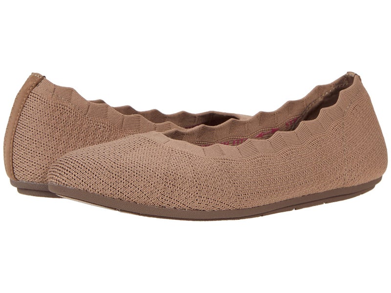 Skechers Women's Cleo 2.0 - Love Spell Scalloped Knit Skimmer Flats with Air-Cooled Memory Foam, Mocha, 6.5 - Image 5