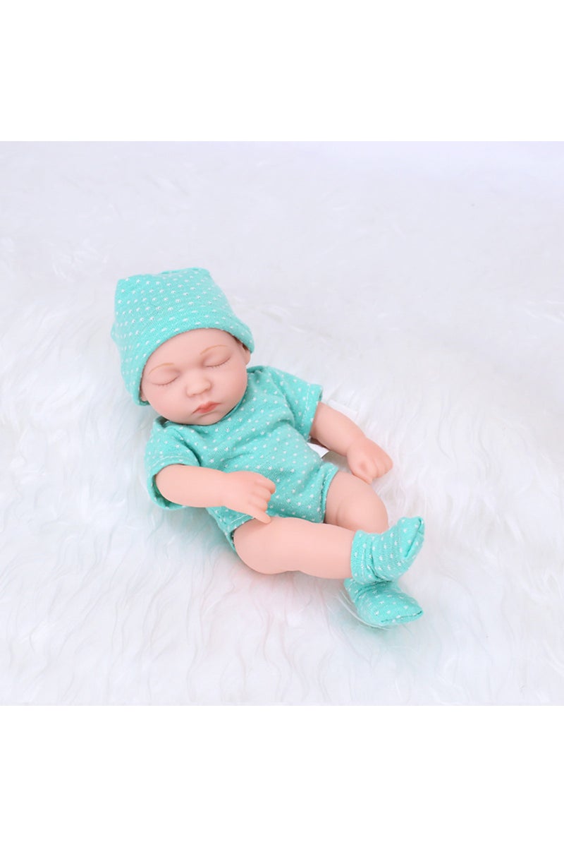 point green New Soft Vinyl Reborn Dolls 20cm Baby Reborn Toys Waterproof Vinyl Bebe Doll Cute Mini R