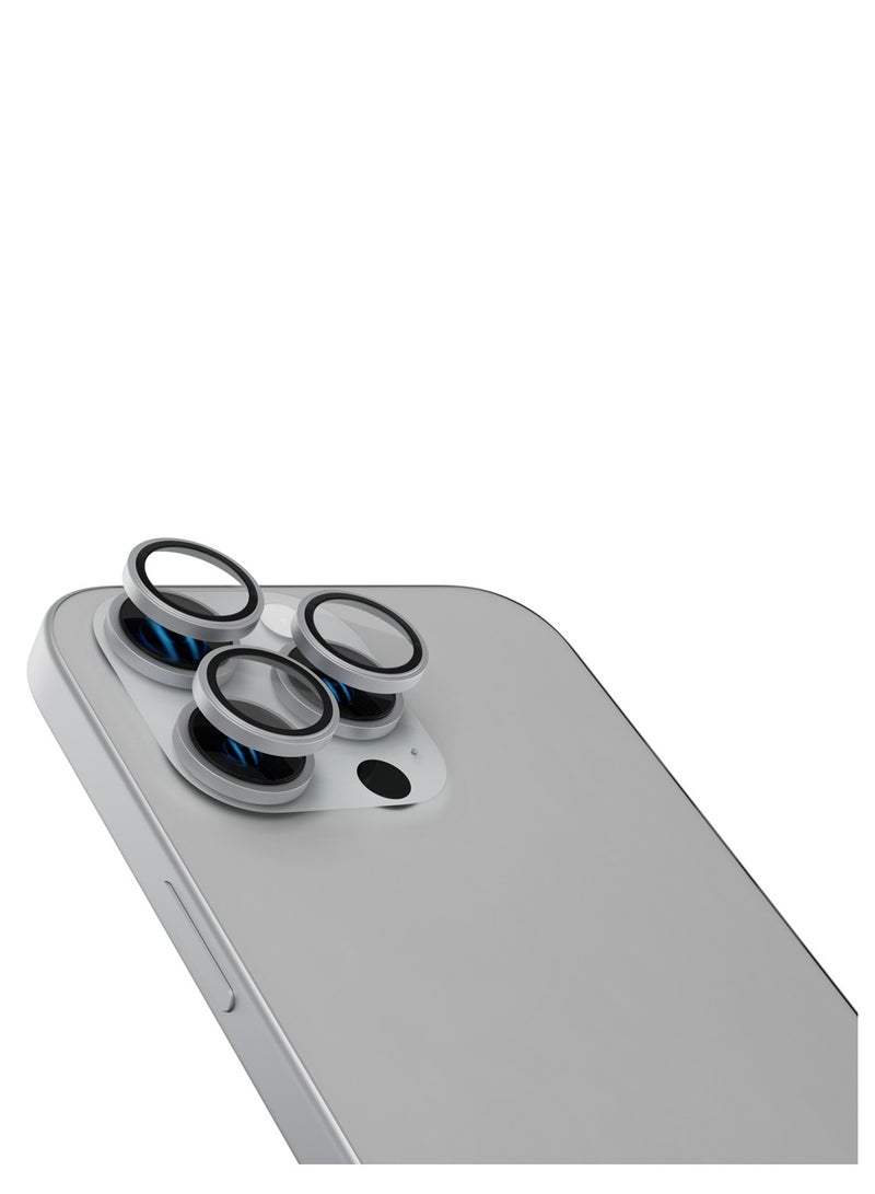 froog iPhone 16 Pro and Pro Max Camera Lens Protector Ultra Pure 360° Aluminum Lens Shield / Shatter Protection / Anti Fingerprint / Anti Scratch / HD Clarity Lens Protection - Silver - Image 1