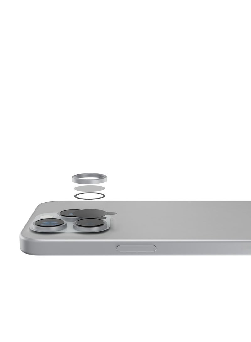 froog iPhone 16 Pro and Pro Max Camera Lens Protector Ultra Pure 360° Aluminum Lens Shield / Shatter Protection / Anti Fingerprint / Anti Scratch / HD Clarity Lens Protection - Silver - Image 2