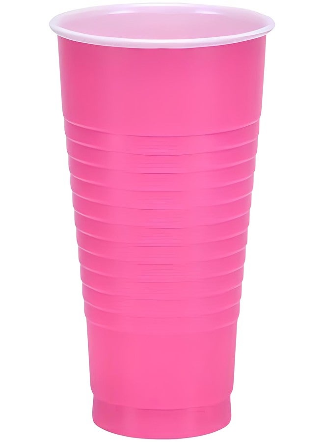 Party Dimensions Disposable Plastic Party Cups - 12 oz | Hot Pink | Pack of 20 - Image 2