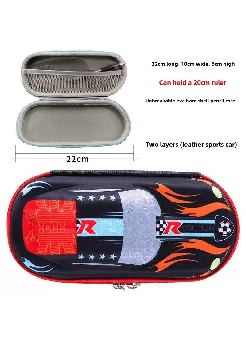Generic 3D Car Pencil Box Multi-functional for Kids Black-3D car [two layers of cloth]]