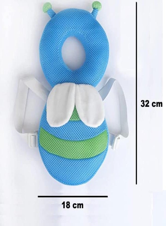 Synlark Baby Head Protector Cushion Plush Soft Toy Early Learning Toy Fall Protection Helmet Baby Head Protector Child Adjustable Shoulder Strap (Blue) - Image 3