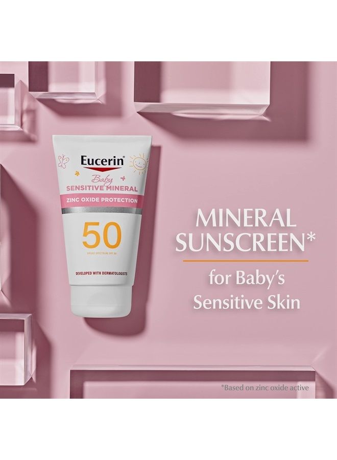 Eucerin Sun Sensitive Mineral Baby Sunscreen SPF 50, Sunscreen Lotion With Zinc Oxide Protection, 4 Fl Oz Tube  - Image 2