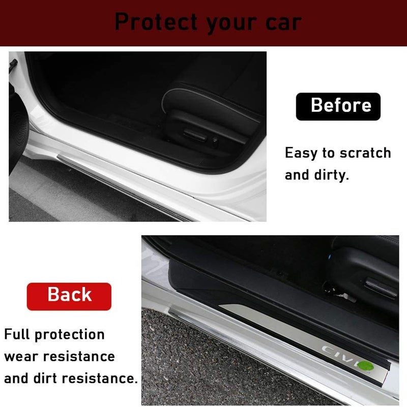 XITER Stainless Steel Door Sill Scuff Plate Guard Sills Door Entry Guard Protector Trim Autoparts Accessories 4PCS For Honda 10th Civic 2016 2017 2018 2019 2020 2021 (Without LED) - Image 3