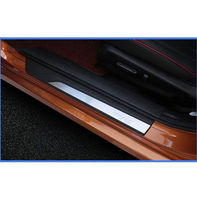 XITER Stainless Steel Door Sill Scuff Plate Guard Sills Door Entry Guard Protector Trim Autoparts Accessories 4PCS For Honda 10th Civic 2016 2017 2018 2019 2020 2021 (Without LED) - Image 5