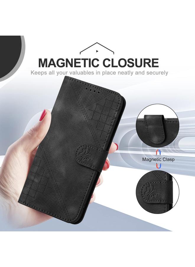 Green Tiger Case For Honor X50i+ Grid Butterfly Embossed Pattern Leather Phone Case with Lanyard - Image 5