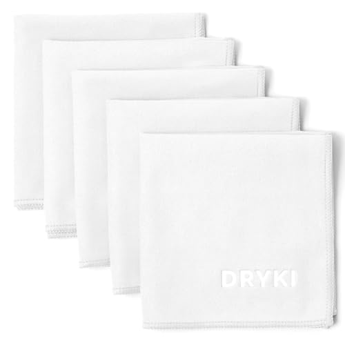 DRYKI PocketSized Sweat Towels  The Original Sweat Absorbing Handkerchiefs  QuickDry Microfiber Sweat Rags for Face Hands  Body  Men  Women  Gym Sports and Work White 5 Pack