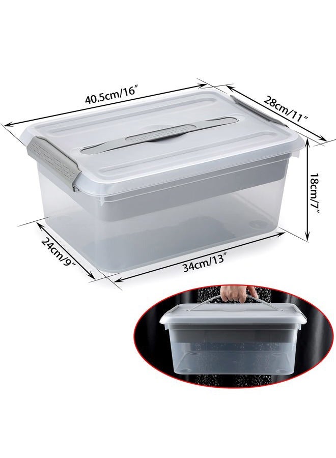 BTSKY Stack & Carry Box, Clear Plastic Storage Container Stackable Home Utility Box with Removable Tray Multi-Purpose Storage Bin for Organizing Stationery, Sewing, Art Craft Supplies(Grey) - Image 3