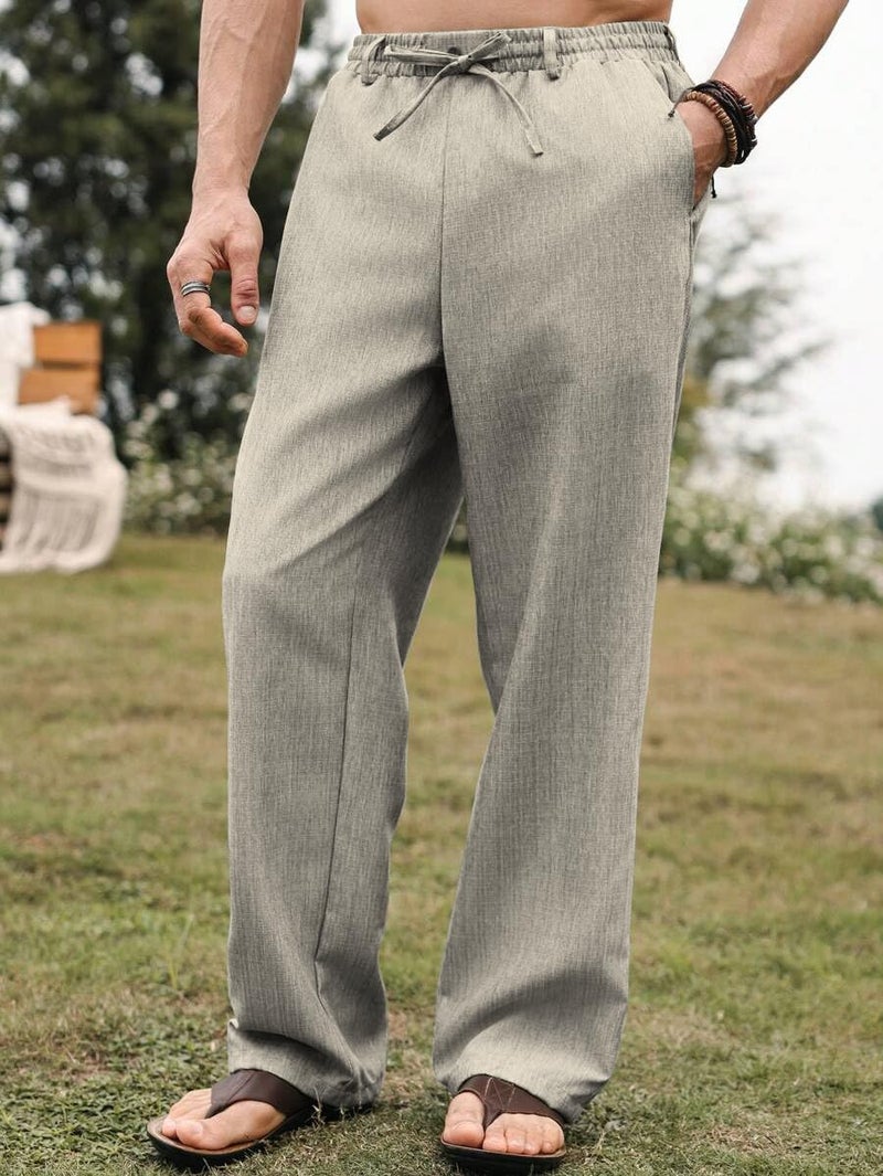 JVX Men Trouser || Lilen Trouser for Men || Lilen Pant (TROUSER-08) (in, Numeric, 38, Khakhi) - Image 2