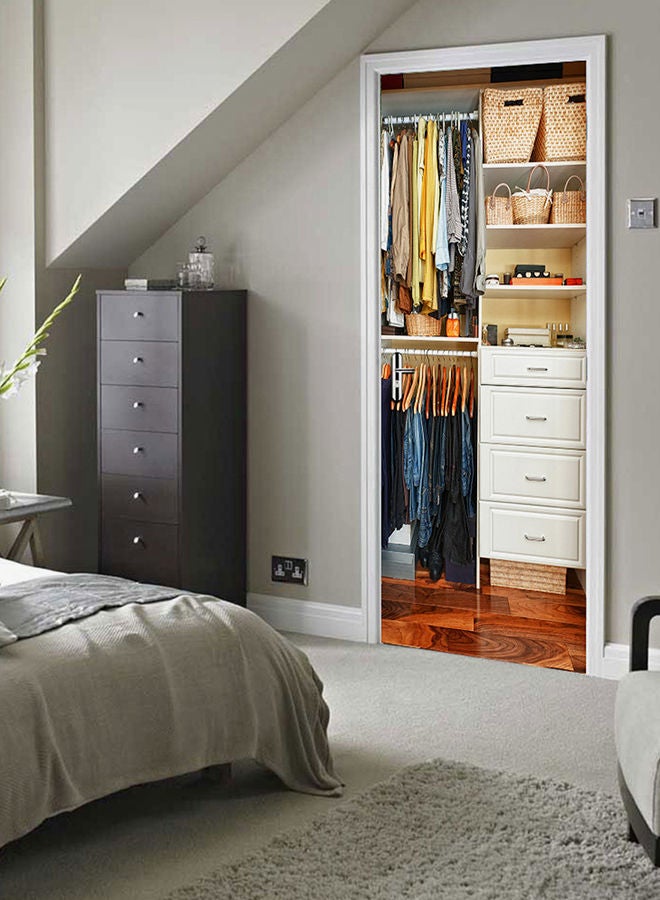 NIBEMINENT 2 Piece Wardrobe Door Stickers Multicolour 38.5 x 200centimeter - Image 3