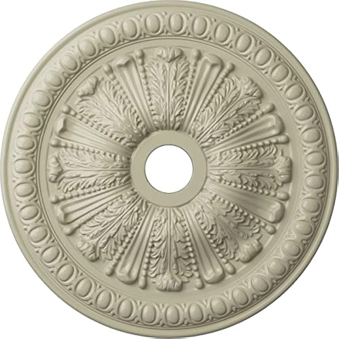 CM27TOCYF TOMANGO EGG & DART CEILING MEDALLION, 27 7/8"OD X 3 7/8"ID X 2 1/2"P (FITS CANOPIES UP TO 6 3/4"), HAND-PAINTED CLEAR YELLOW - Image 1