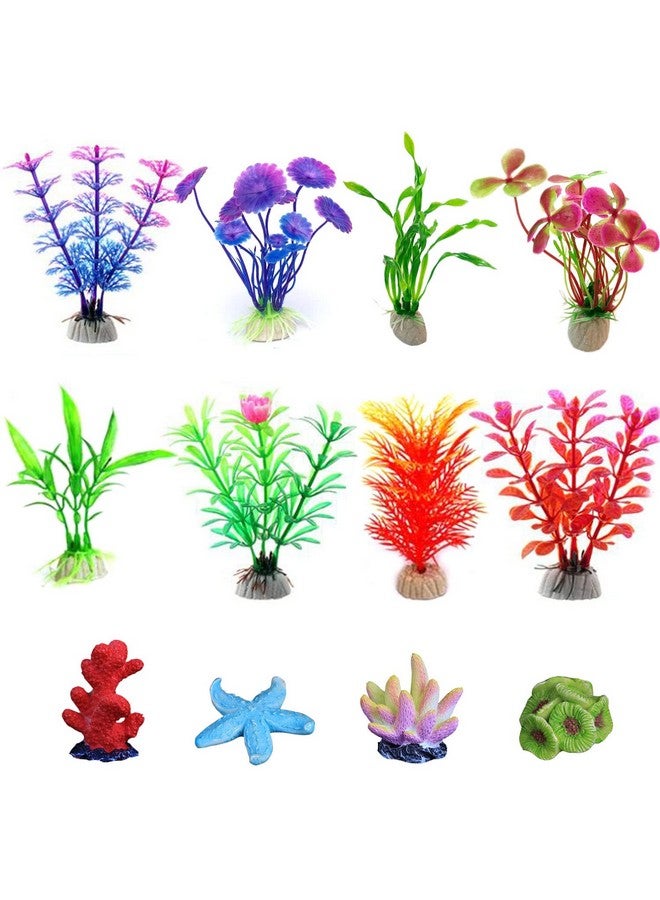 OrgMemory Artificial Aquarium Plants, 12pcs, Aquatic Plants, Aquarium Simulation Plants, Seaweed Water Plants, Fish Tank Lifelike Decorations, Plastic Aquariums Plants for Household and Office - Image 1