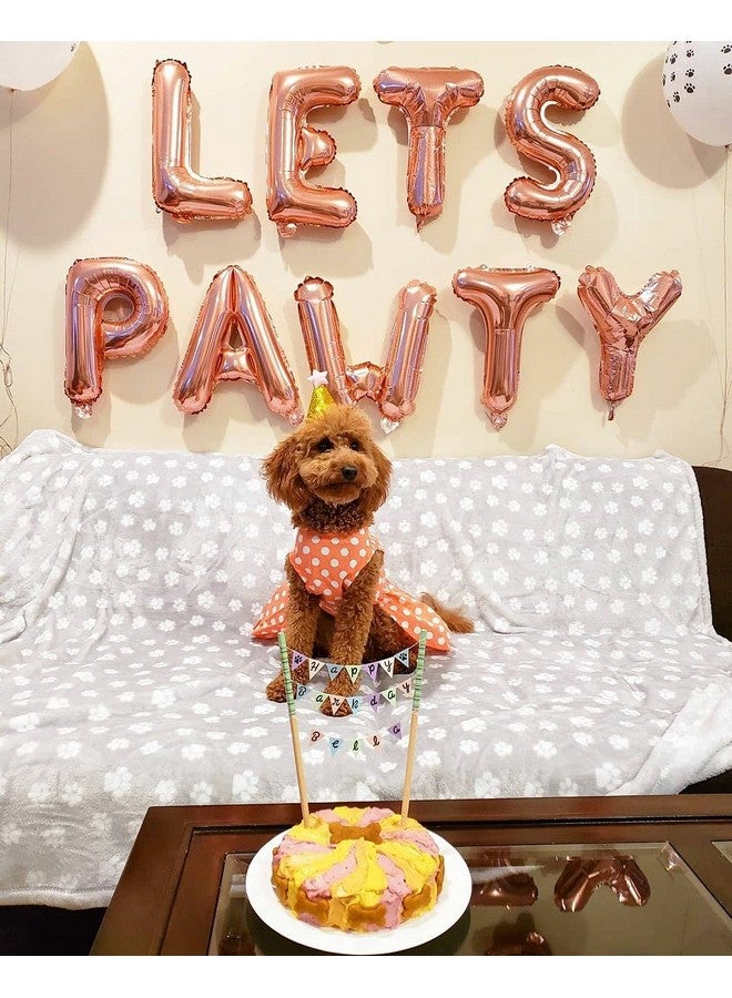 Atpata Funky Dog Birthday Celebration LETS PAWTY/WOOF/FUREVER YOUNG 16 INCH Text Foil Balloons Set (LETS PAWTY Rose Gold), Large (Foil-LetsPawtyRG) - Image 5