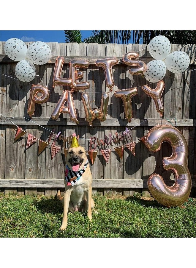 Atpata Funky Dog Birthday Celebration LETS PAWTY/WOOF/FUREVER YOUNG 16 INCH Text Foil Balloons Set (LETS PAWTY Rose Gold), Large (Foil-LetsPawtyRG) - Image 4