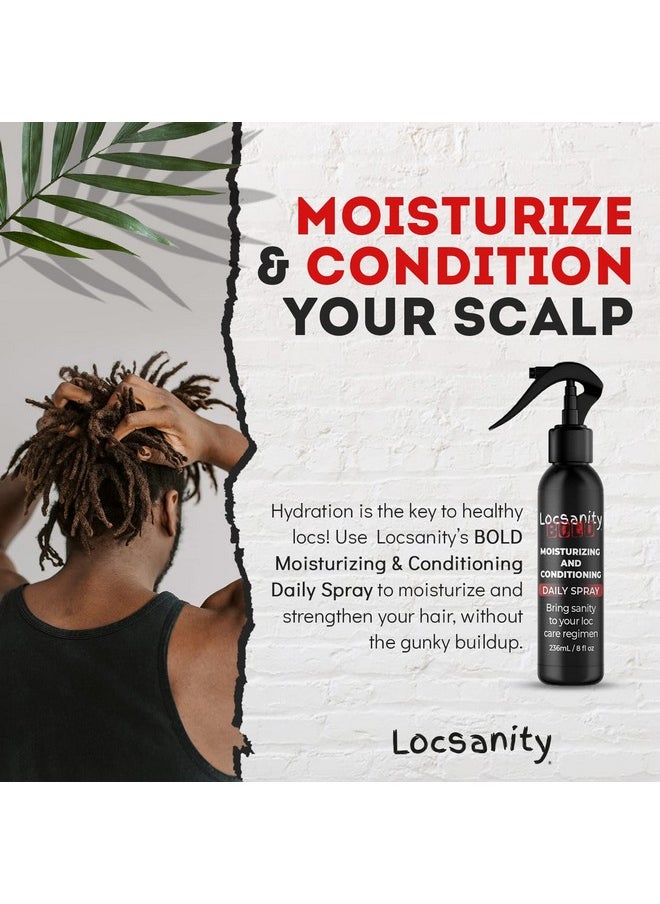 Locsanity Bold Moisturizing Loc Spray - Natural Locs Care, Dreadlock Maintenance - Hair Scalp Moisturizer, Conditioning Spray For Dreads, Braids (8Oz) 
