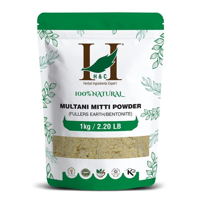 HC HERBAL INGREDIENTS EXPERT 100 Pure Fullers Earth Clay Multani Mitti 220 lb 1 kg Exfoliates Cleanse the Skin Helps Removing Dead Skin Cells Supports Blood circulation