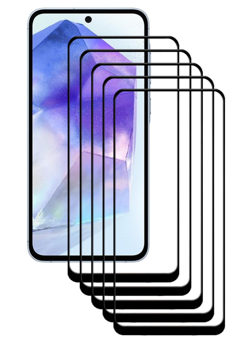 ACLIX 5 Pieces Antistatic ESD Dustproof Premium Quality High Definition Tempered Glass Screen Protector Designed For Samsung Galaxy A55 - Image 1