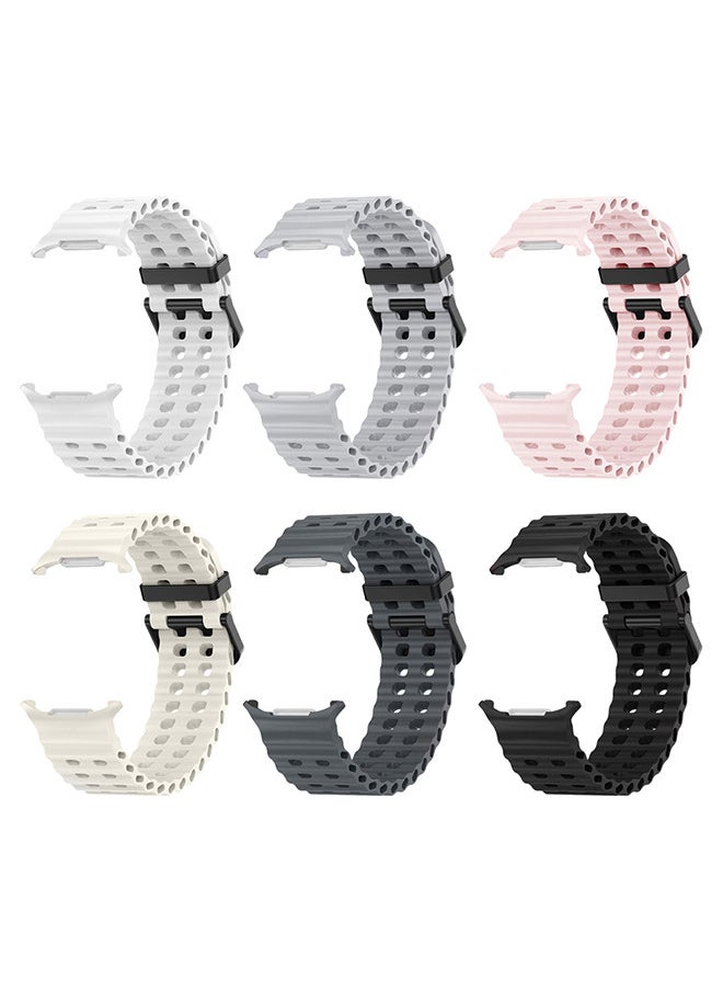 CATANES - 6 Pack of Band for Samsung Galaxy Watch 7 Ultra Soft Silicone  Adjustable, Sweat-Resistant, and Stylish - Image 1