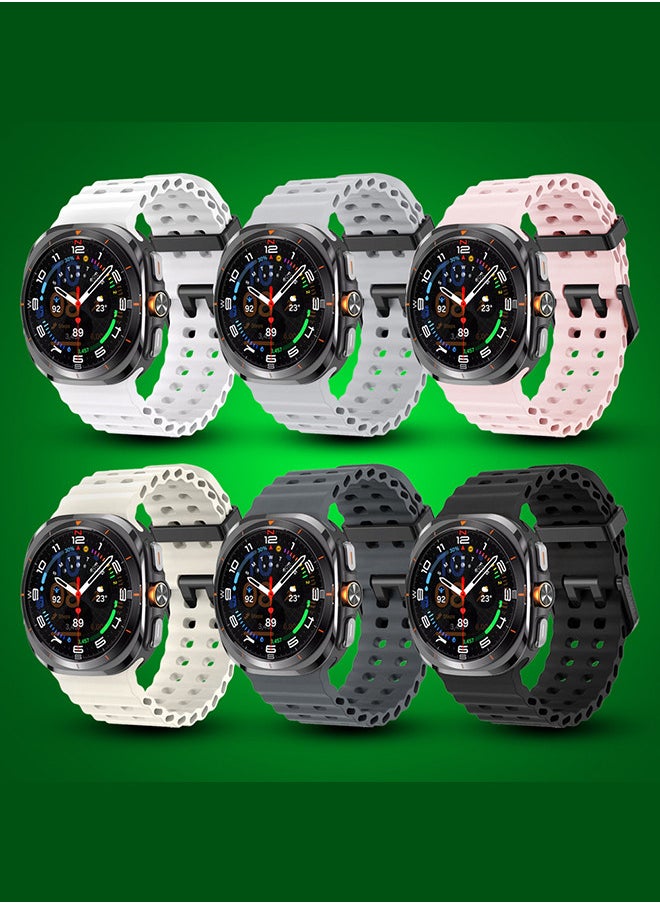 CATANES - 6 Pack of Band for Samsung Galaxy Watch 7 Ultra Soft Silicone  Adjustable, Sweat-Resistant, and Stylish - Image 1